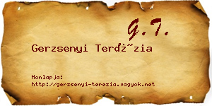 Gerzsenyi Terézia névjegykártya